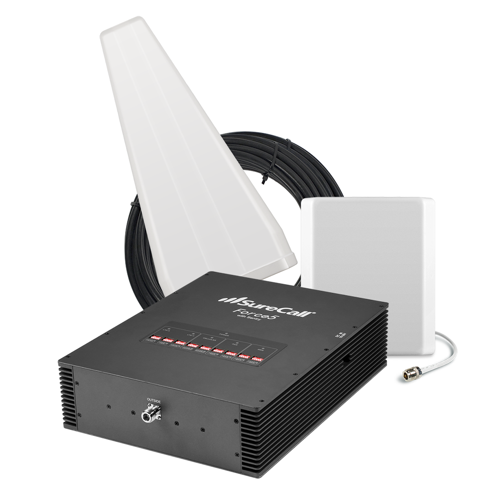 SureCall Force5 2.0 Enterprise Signal Booster for Voice, 3G & 4G LTE - Yagi/Panel Kit