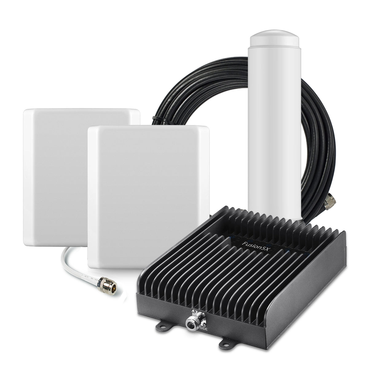 SureCall Fusion5X 72dB Signal Booster Kit - Voice, 3G & 4G LTE - Omni and 2 Panel Kit