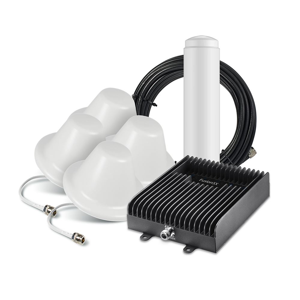 SureCall Fusion5X 72dB Signal Booster Kit - Voice, 3G & 4G LTE - Omni and Four Dome Antenna Kit